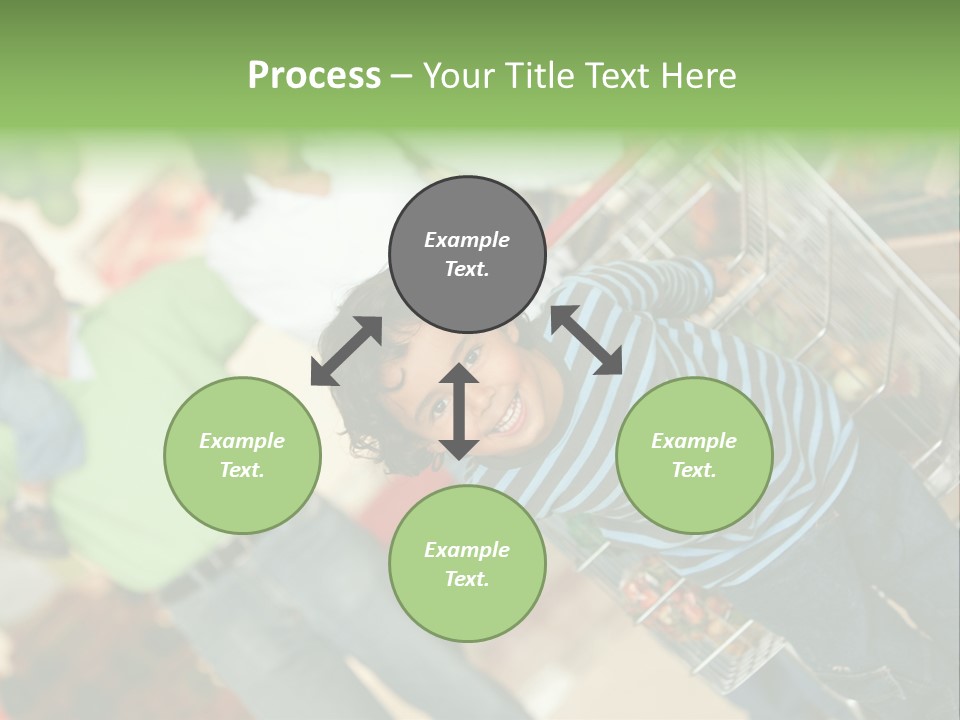 A Young Boy Standing In Front Of A Shopping Cart PowerPoint Template