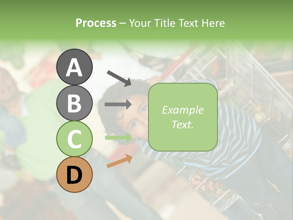 A Young Boy Standing In Front Of A Shopping Cart PowerPoint Template