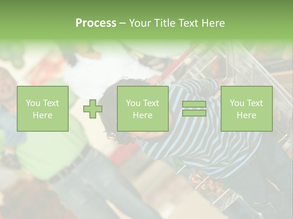 A Young Boy Standing In Front Of A Shopping Cart PowerPoint Template
