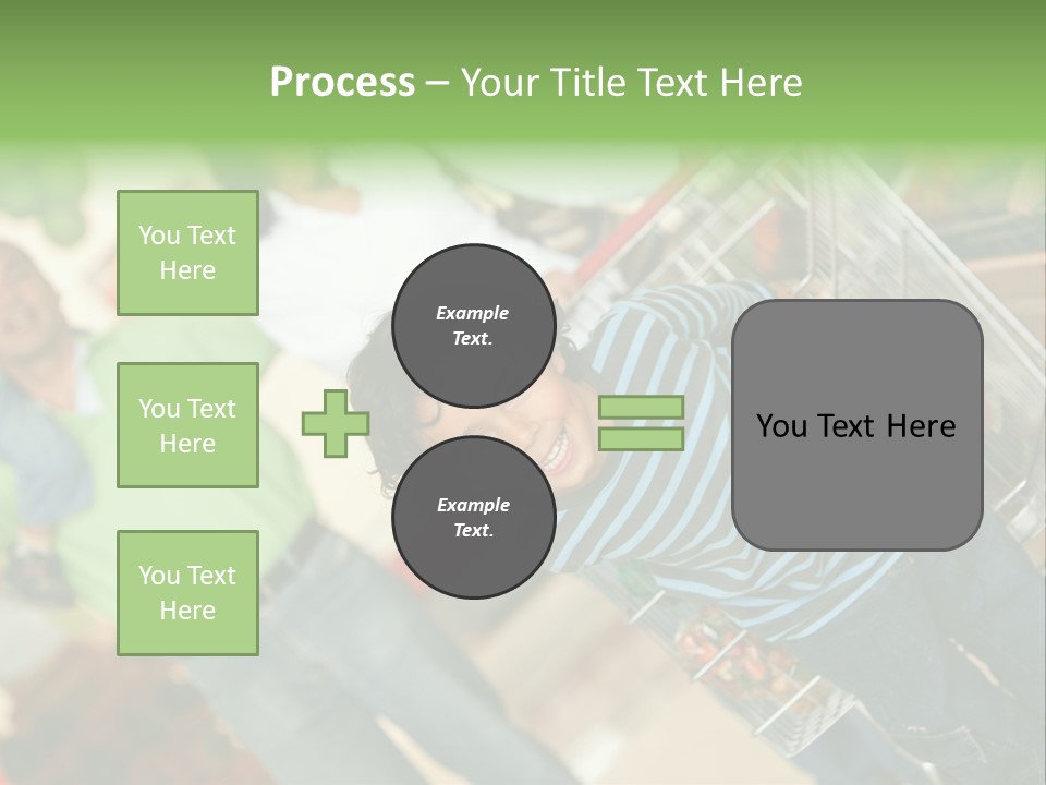 A Young Boy Standing In Front Of A Shopping Cart PowerPoint Template