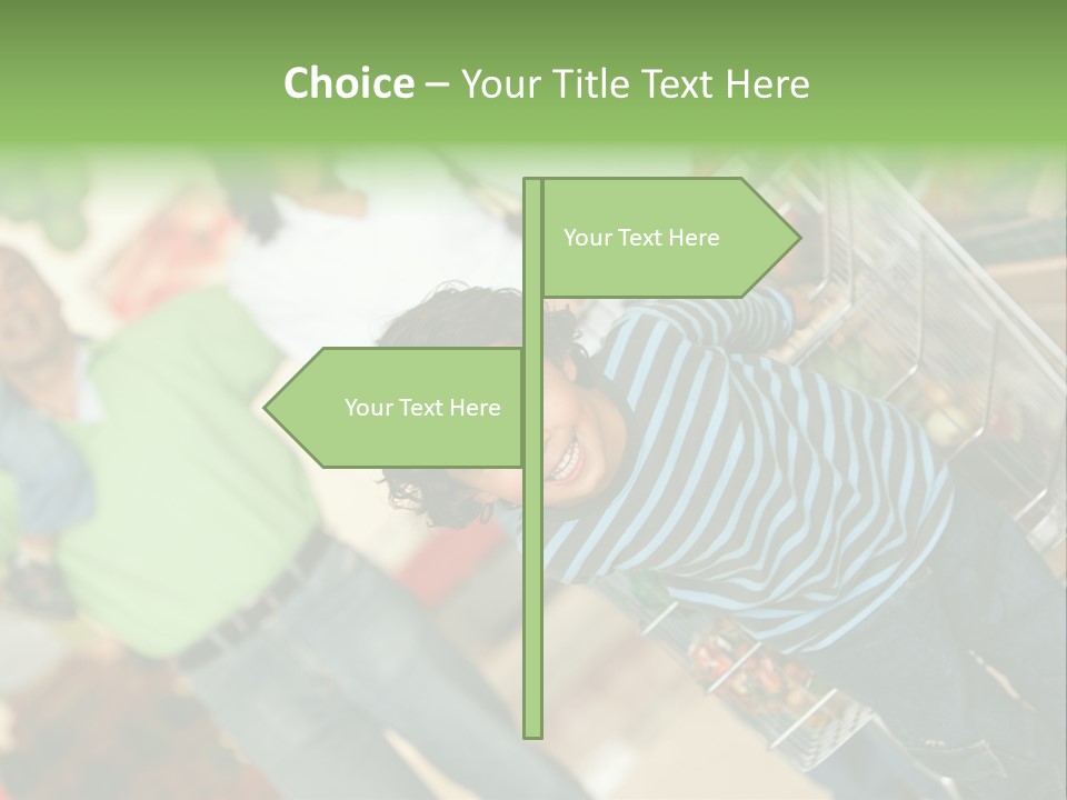 A Young Boy Standing In Front Of A Shopping Cart PowerPoint Template
