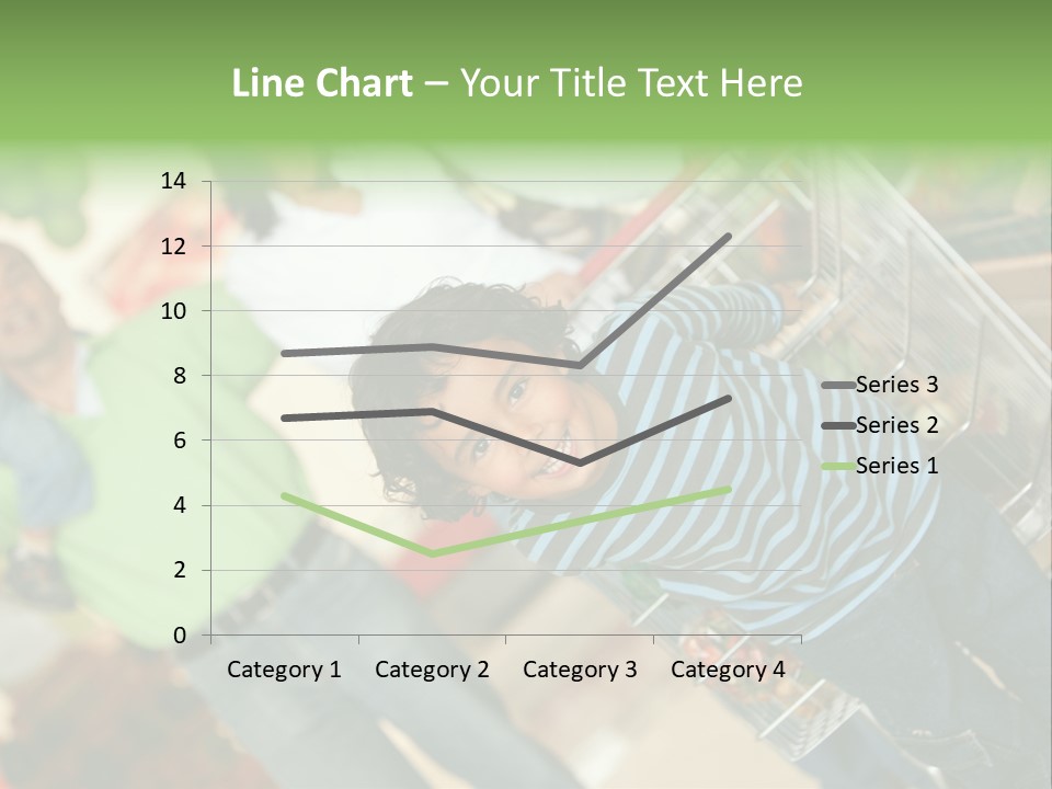 A Young Boy Standing In Front Of A Shopping Cart PowerPoint Template