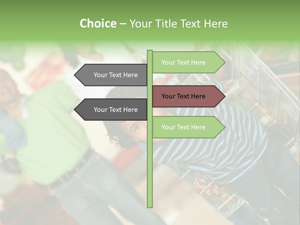 A Young Boy Standing In Front Of A Shopping Cart PowerPoint Template