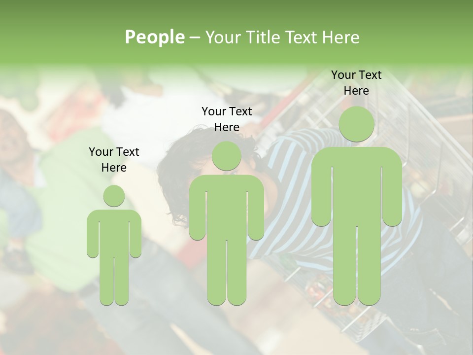 A Young Boy Standing In Front Of A Shopping Cart PowerPoint Template