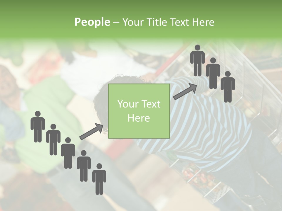 A Young Boy Standing In Front Of A Shopping Cart PowerPoint Template