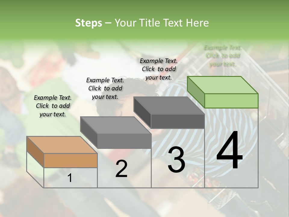 A Young Boy Standing In Front Of A Shopping Cart PowerPoint Template