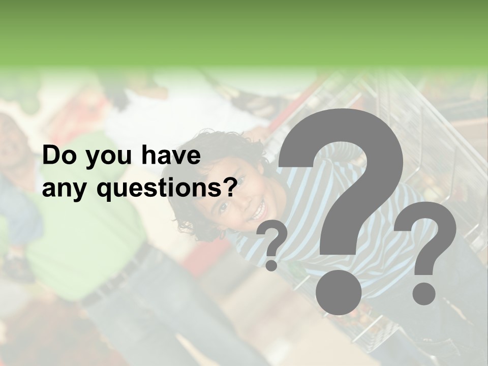 A Young Boy Standing In Front Of A Shopping Cart PowerPoint Template