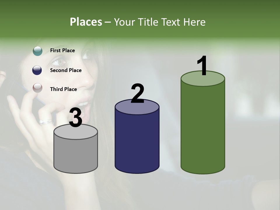 A Woman Talking On A Cell Phone In A Car PowerPoint Template