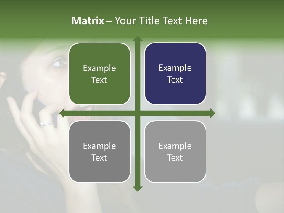 A Woman Talking On A Cell Phone In A Car PowerPoint Template