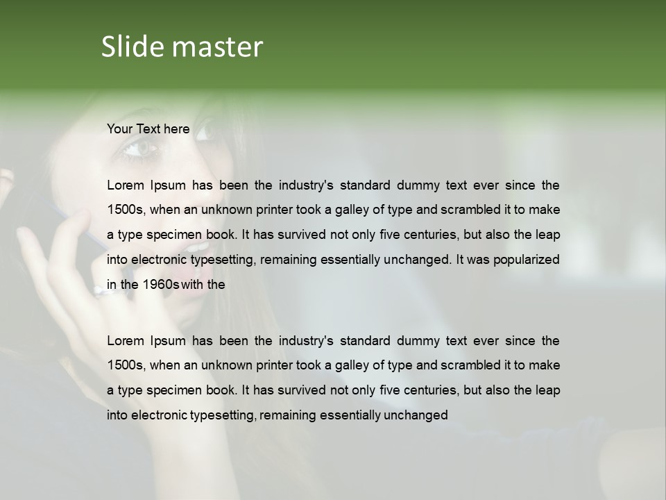 A Woman Talking On A Cell Phone In A Car PowerPoint Template