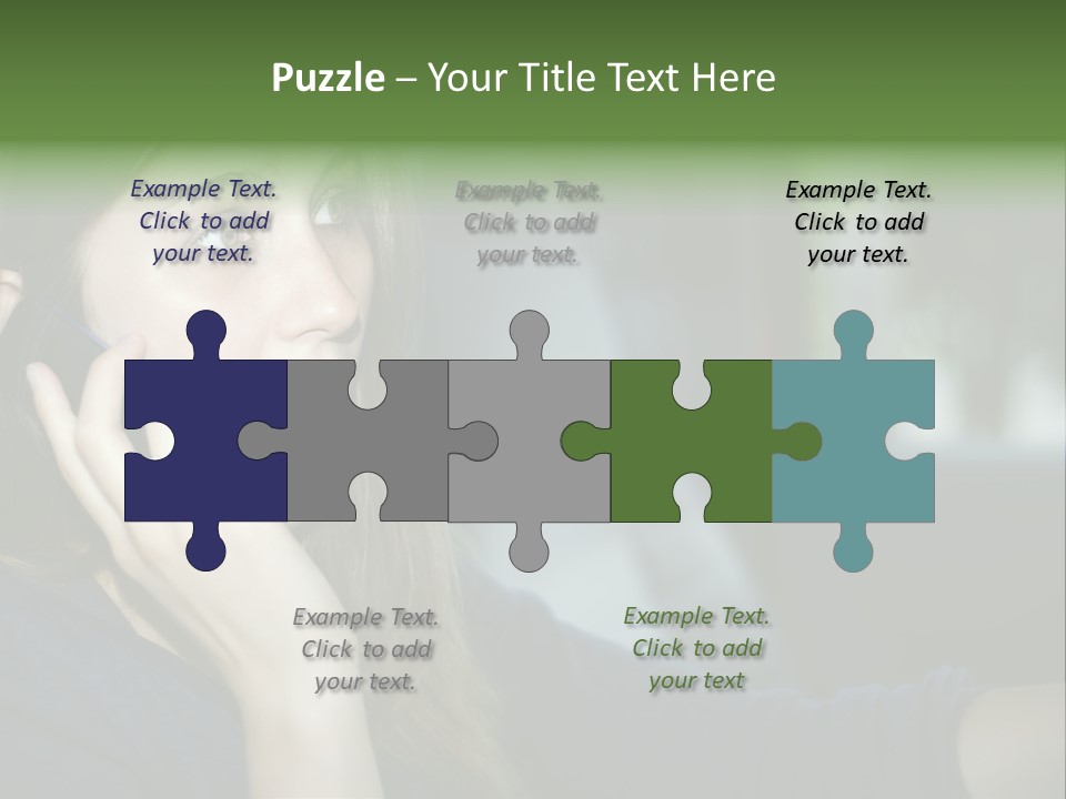 A Woman Talking On A Cell Phone In A Car PowerPoint Template