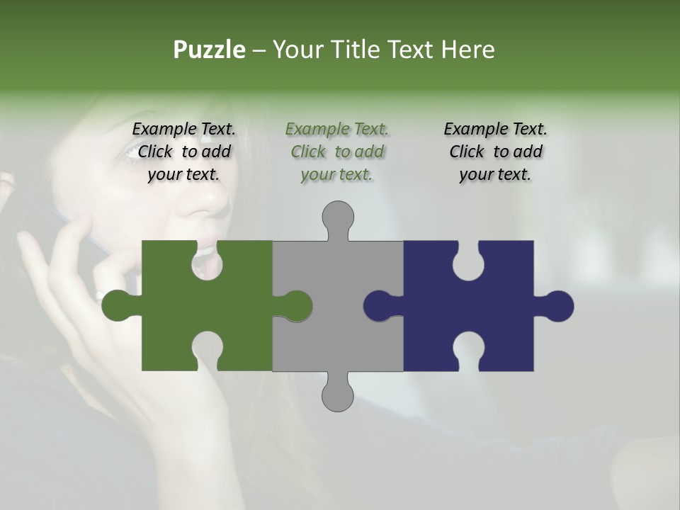 A Woman Talking On A Cell Phone In A Car PowerPoint Template