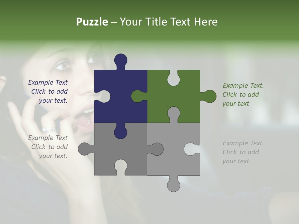 A Woman Talking On A Cell Phone In A Car PowerPoint Template