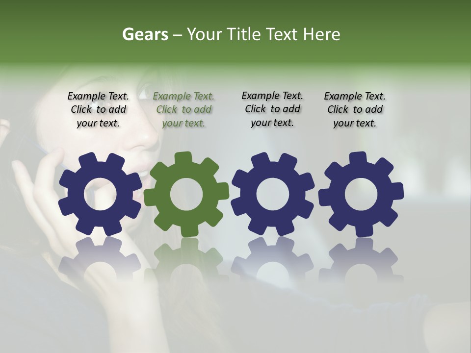 A Woman Talking On A Cell Phone In A Car PowerPoint Template