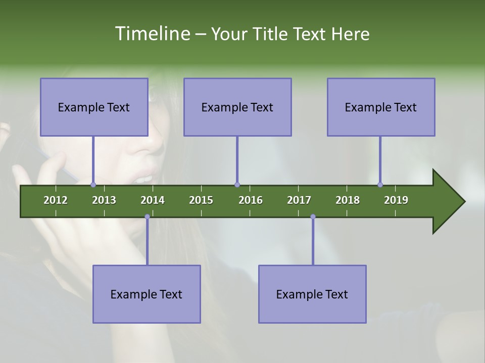 A Woman Talking On A Cell Phone In A Car PowerPoint Template