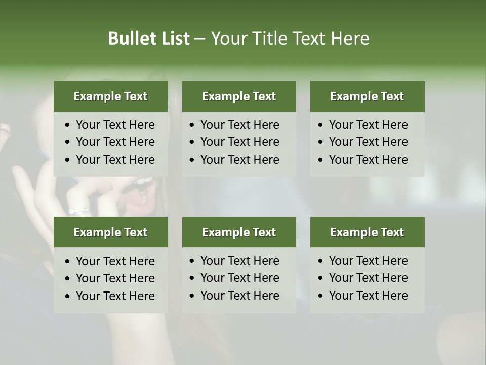 A Woman Talking On A Cell Phone In A Car PowerPoint Template