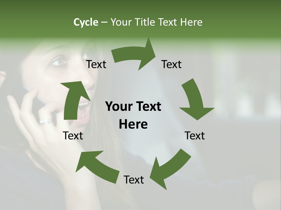 A Woman Talking On A Cell Phone In A Car PowerPoint Template