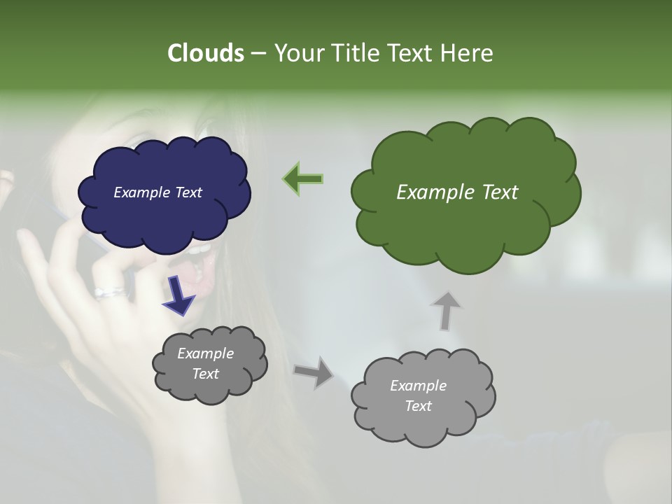 A Woman Talking On A Cell Phone In A Car PowerPoint Template