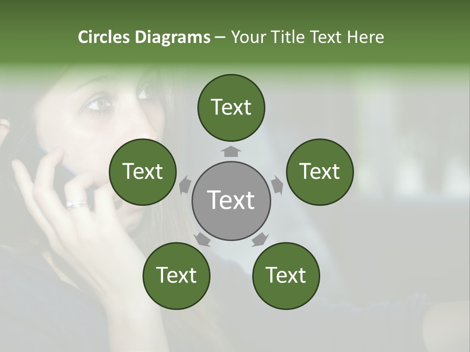 A Woman Talking On A Cell Phone In A Car PowerPoint Template