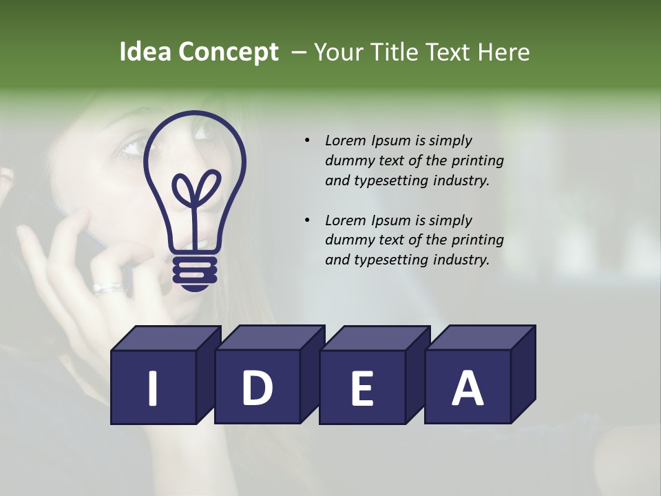 A Woman Talking On A Cell Phone In A Car PowerPoint Template