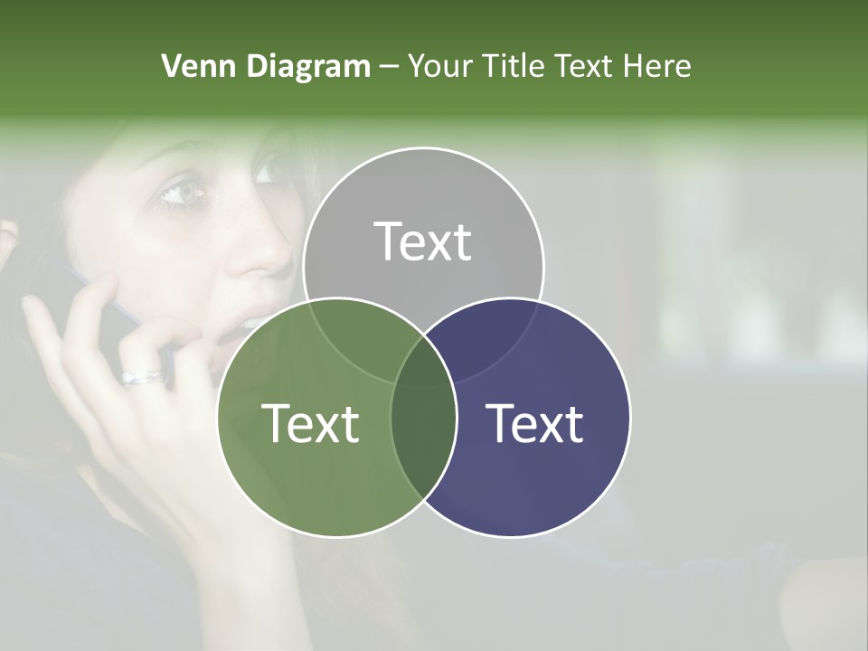A Woman Talking On A Cell Phone In A Car PowerPoint Template
