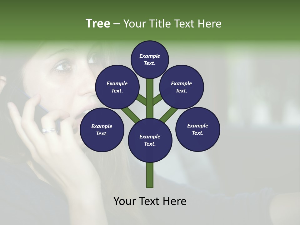 A Woman Talking On A Cell Phone In A Car PowerPoint Template