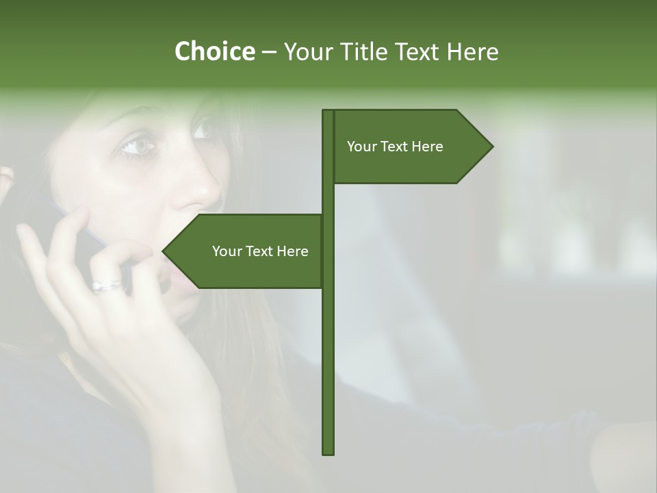 A Woman Talking On A Cell Phone In A Car PowerPoint Template