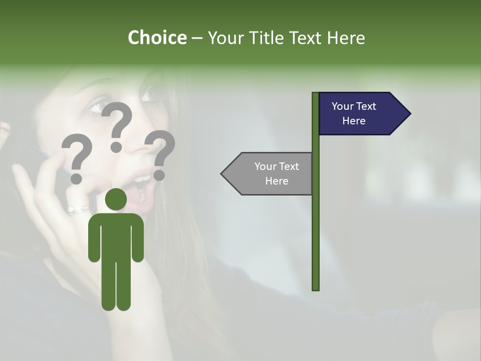 A Woman Talking On A Cell Phone In A Car PowerPoint Template