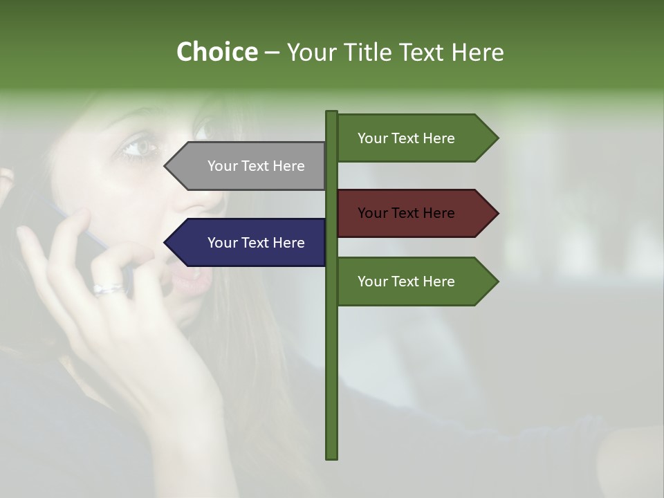 A Woman Talking On A Cell Phone In A Car PowerPoint Template