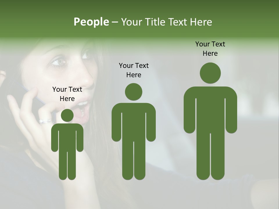 A Woman Talking On A Cell Phone In A Car PowerPoint Template