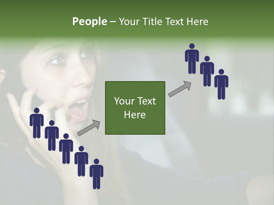 A Woman Talking On A Cell Phone In A Car PowerPoint Template