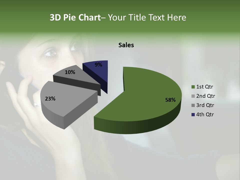 A Woman Talking On A Cell Phone In A Car PowerPoint Template