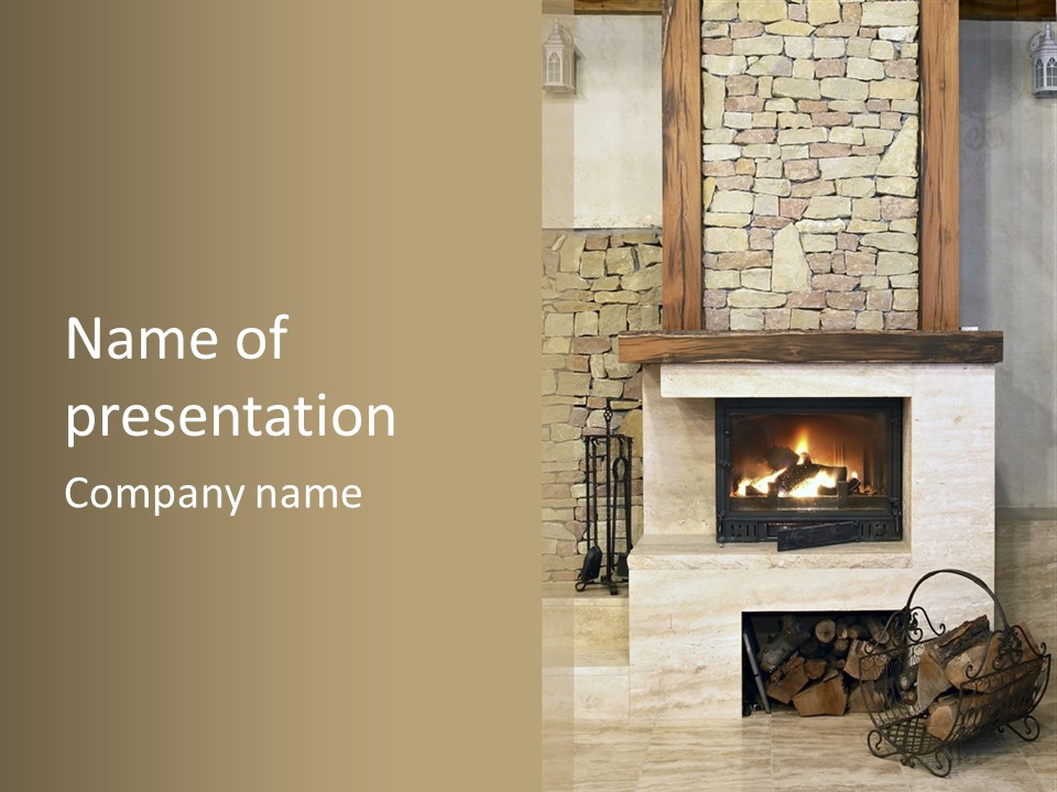 Fireplace Winter Warmth PowerPoint Template
