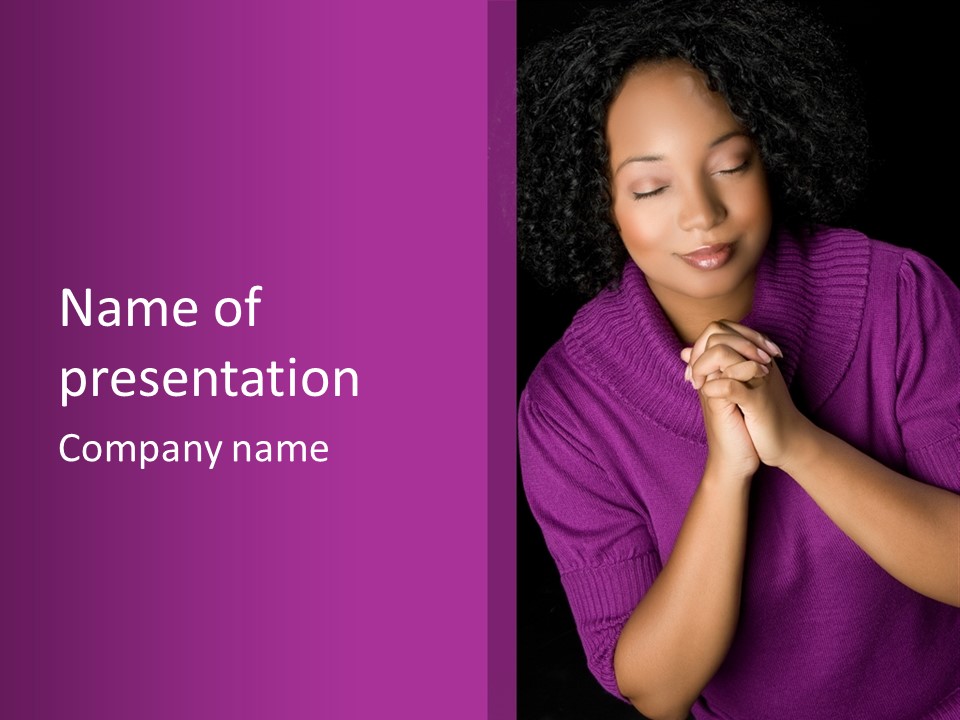 Praying Smooth Women PowerPoint Template