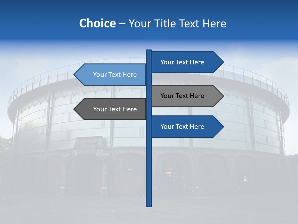 A Large Round Building With A Metal Roof PowerPoint Template