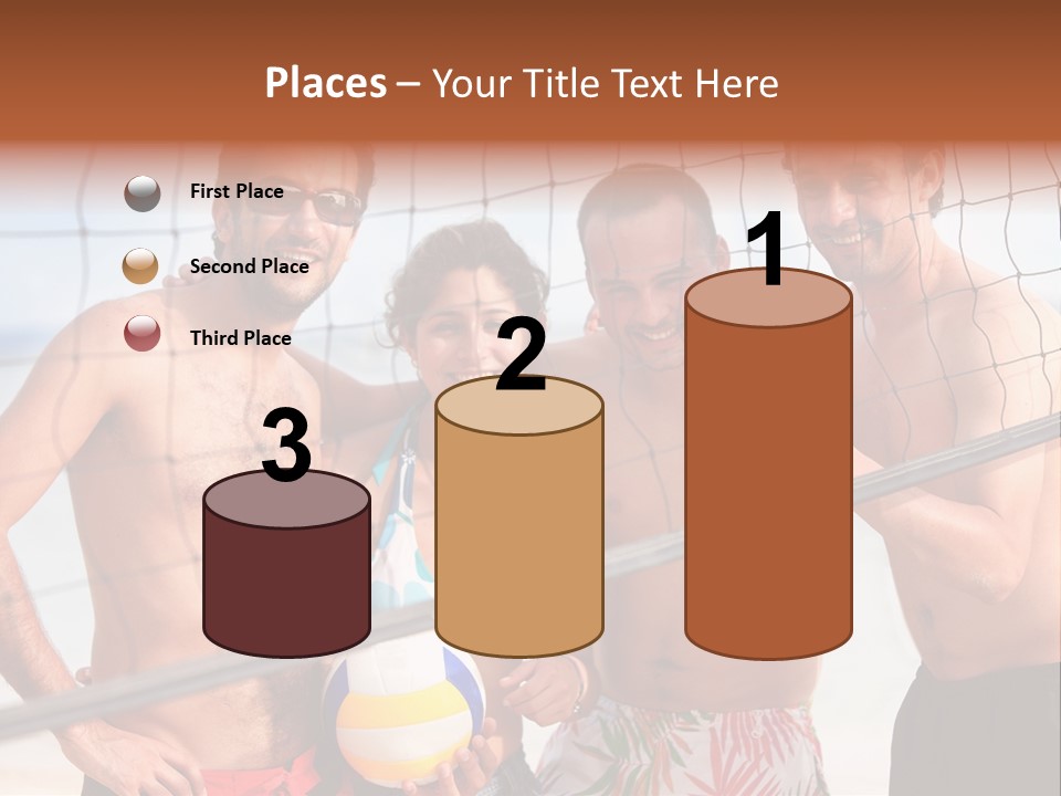 Volleyball Cheerful Ball PowerPoint Template