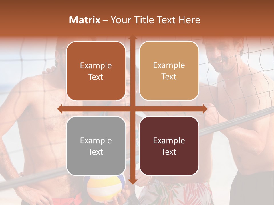 Volleyball Cheerful Ball PowerPoint Template