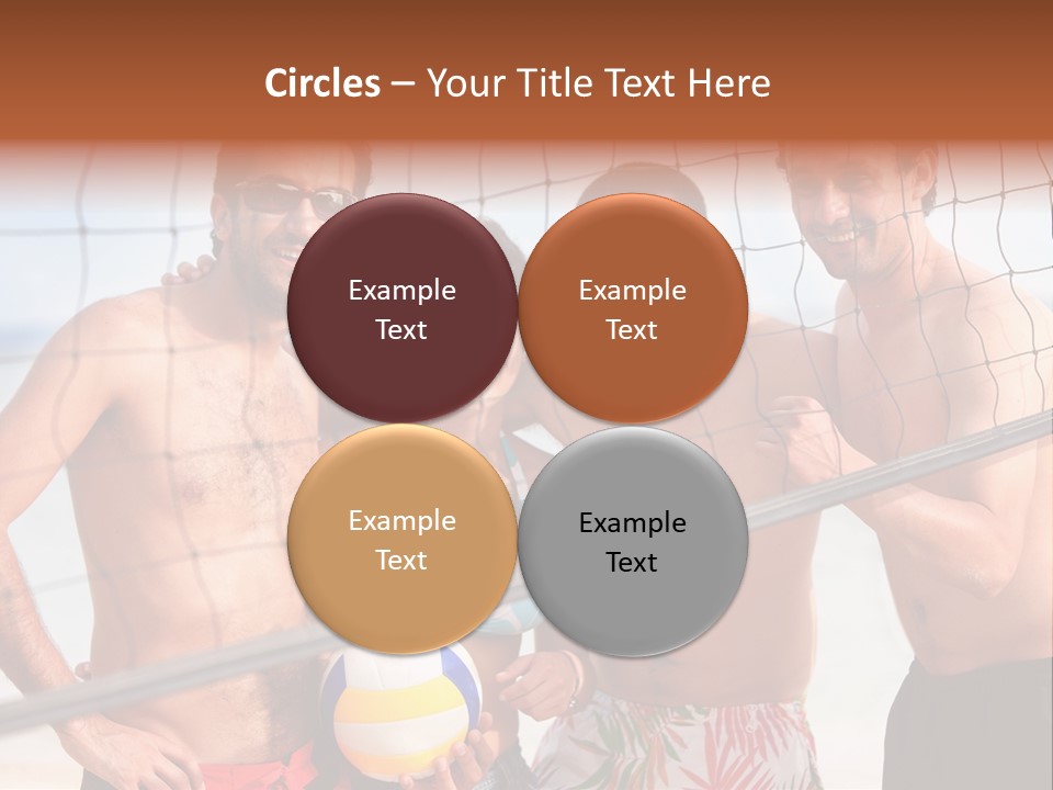 Volleyball Cheerful Ball PowerPoint Template