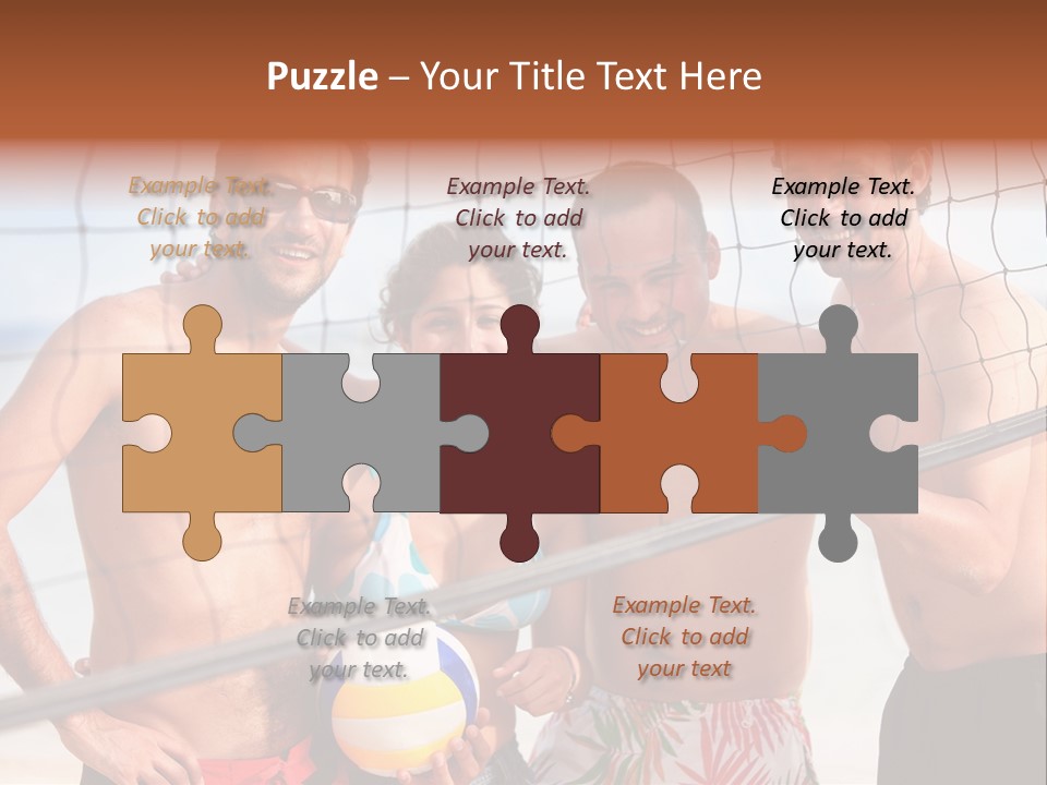 Volleyball Cheerful Ball PowerPoint Template