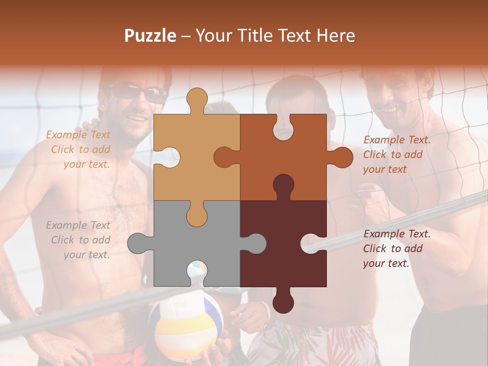 Volleyball Cheerful Ball PowerPoint Template