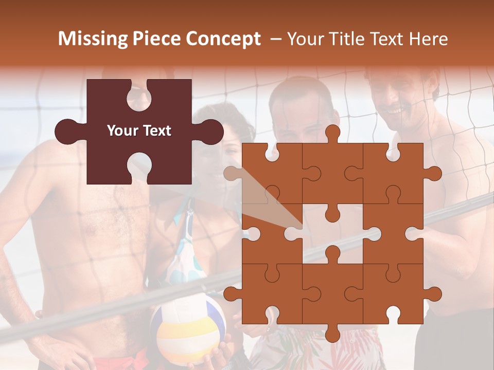 Volleyball Cheerful Ball PowerPoint Template