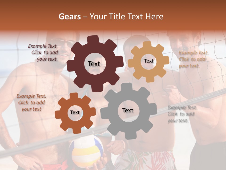 Volleyball Cheerful Ball PowerPoint Template