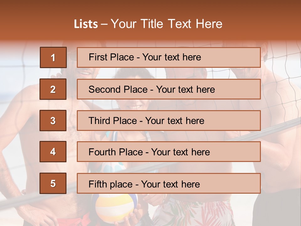 Volleyball Cheerful Ball PowerPoint Template