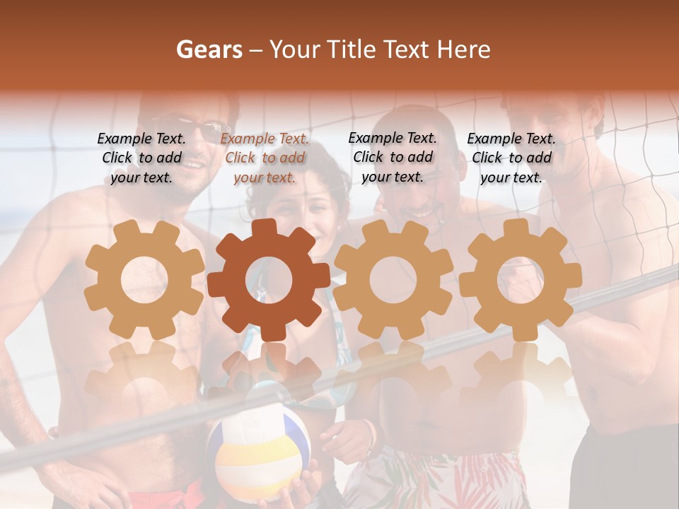 Volleyball Cheerful Ball PowerPoint Template