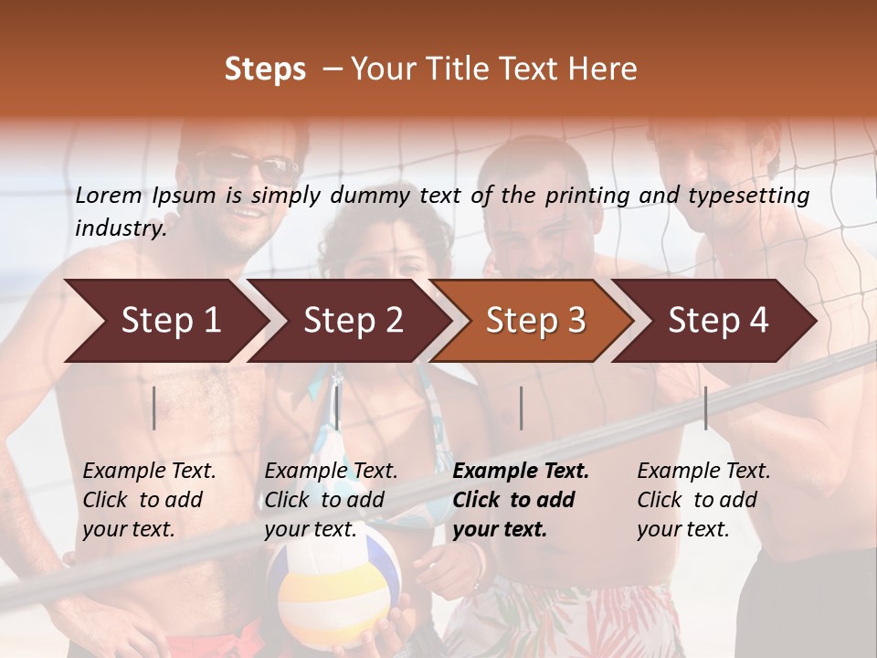 Volleyball Cheerful Ball PowerPoint Template