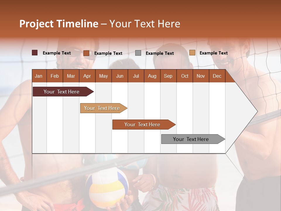 Volleyball Cheerful Ball PowerPoint Template