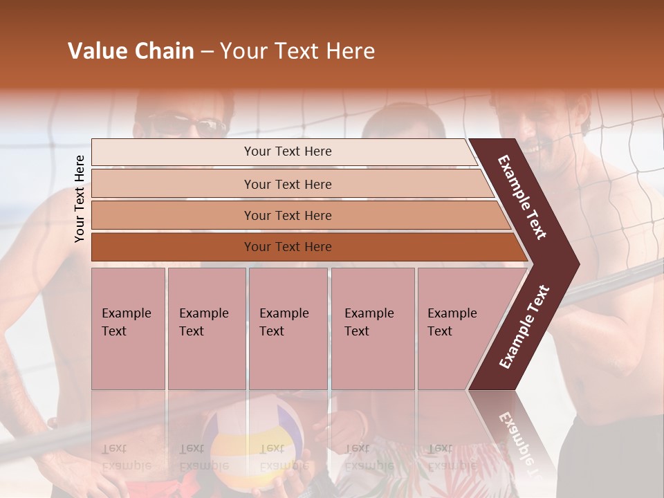 Volleyball Cheerful Ball PowerPoint Template