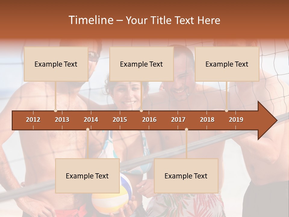 Volleyball Cheerful Ball PowerPoint Template