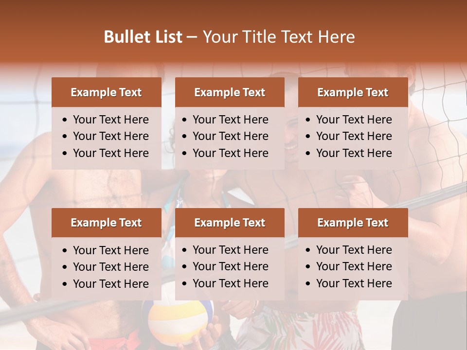 Volleyball Cheerful Ball PowerPoint Template