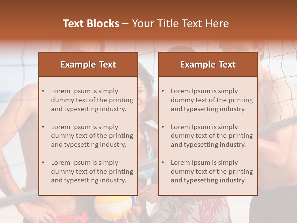 Volleyball Cheerful Ball PowerPoint Template